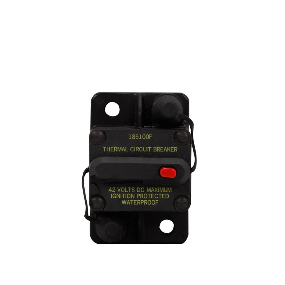 BP/CB185-100 – BUSSMANN Circuit Breaker, 100 Amp/ 42 Volt DC Flush-Mount Waterproof 1/4-28 Inch Threaded Stud Termina...